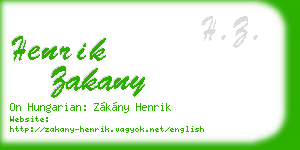 henrik zakany business card