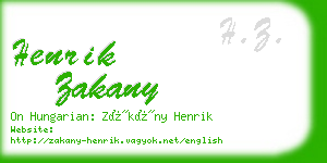 henrik zakany business card